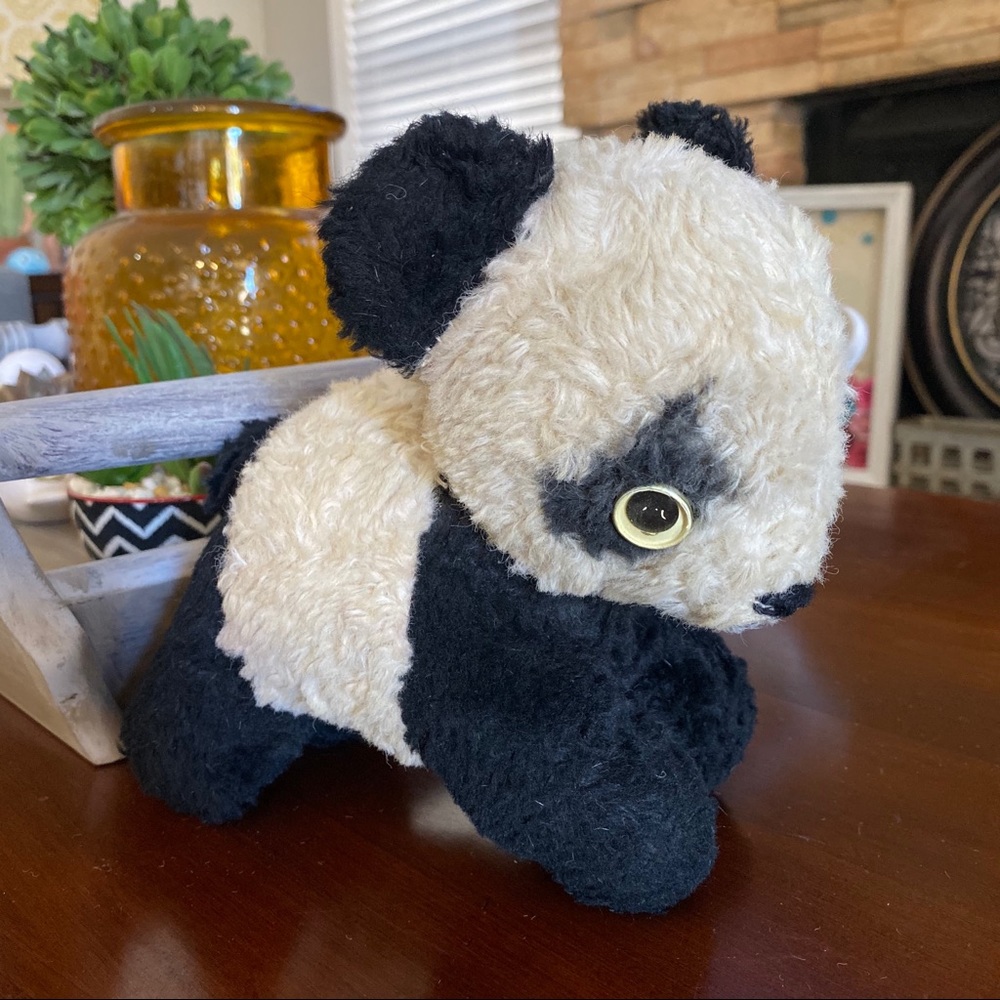 Vintage Panda Stuffed Animal 1950’s Antique